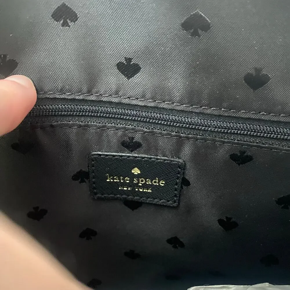 Kate Spade New York Tote Bag Purse Handbag Black Glitter Large - Picture 4 of 4